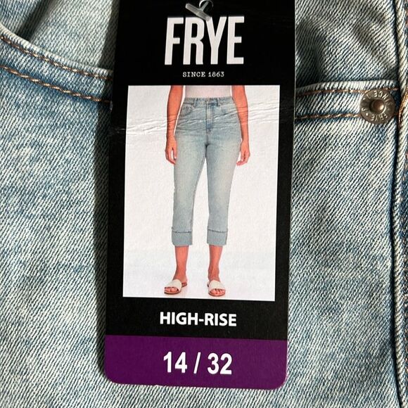 FRYE Women’s High-Rise Cuffed Cropped Jeans Size 14/32 - Picture 1 of 11